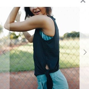 Senita Side-tie Tank in Carbon